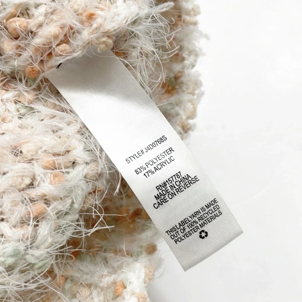 Made With Love by FCT cream multicolored cropped knit sweater